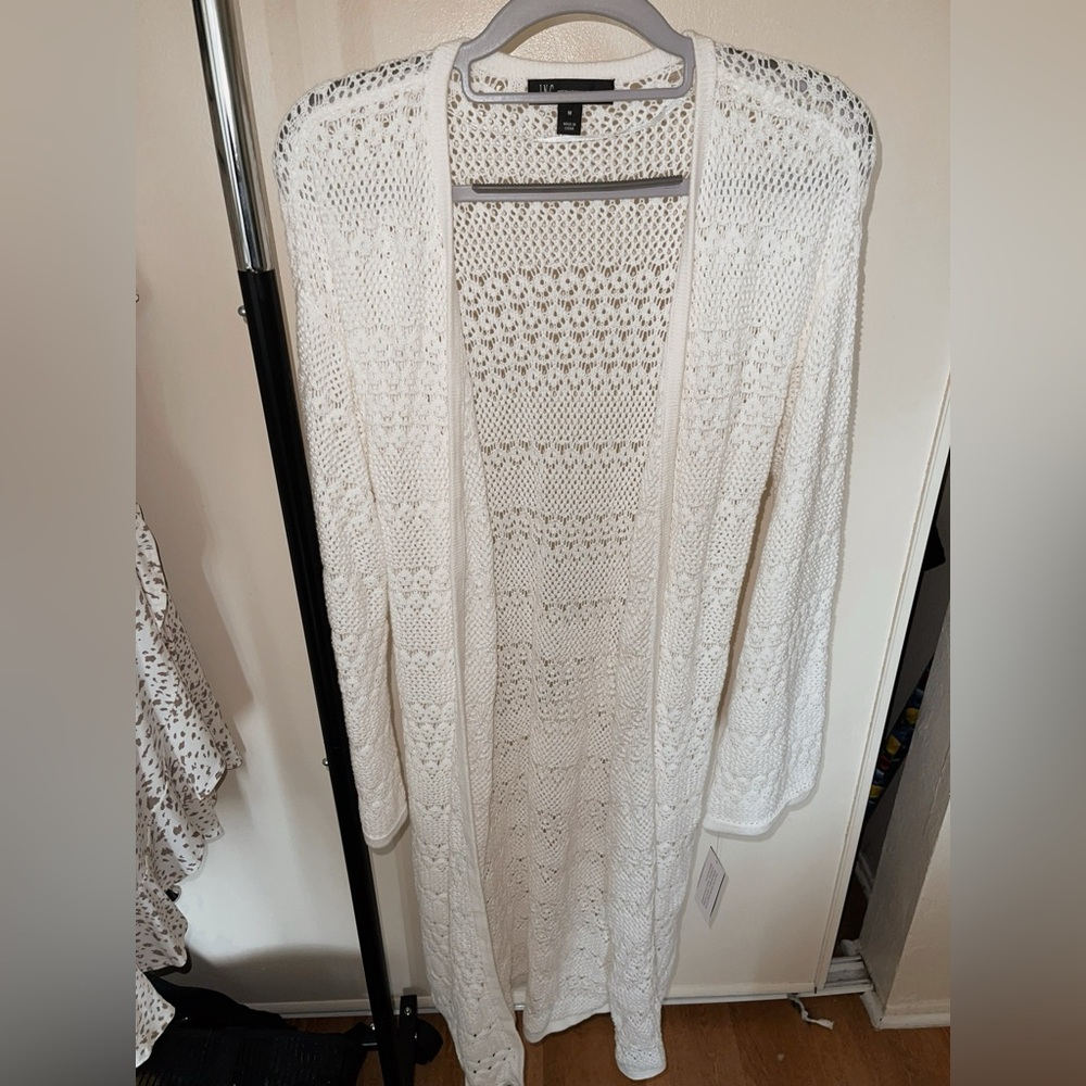 I.N.C White Crochet Cardigan